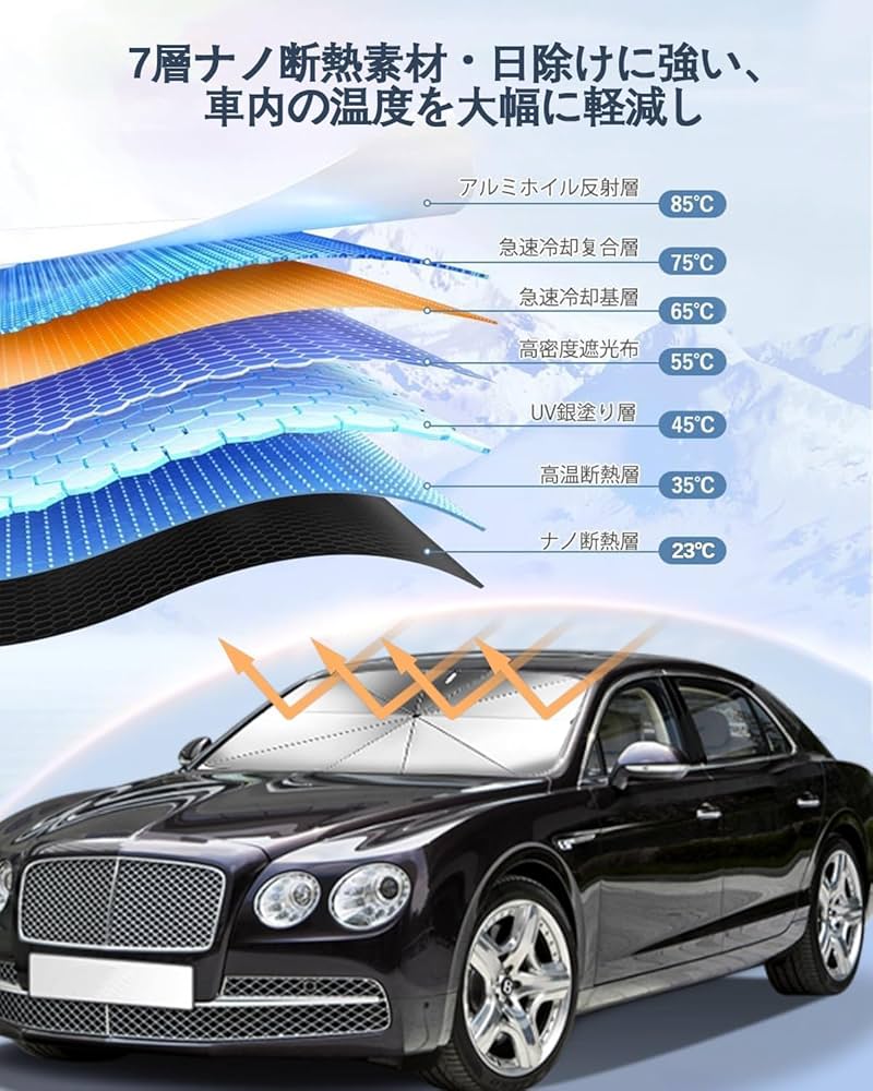 野呂NK フィルム風サンシェード 20％ Amazon.co.jp: 【2025強化版 10本骨＆折り畳み式】車用